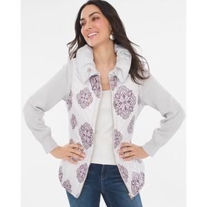 Chico's Zenergy Convertible Puffer Vest/Sweater/Jacket SZ 0 Women's US 4/6